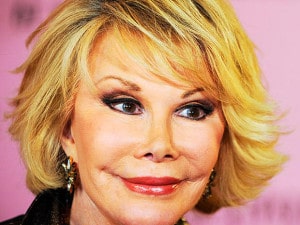 Joan Rivers with obvious plastic surgery and pixie-ear deformity