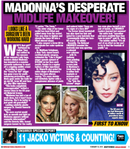 National Enquirer on Madonna's recent plastic surgery 2019